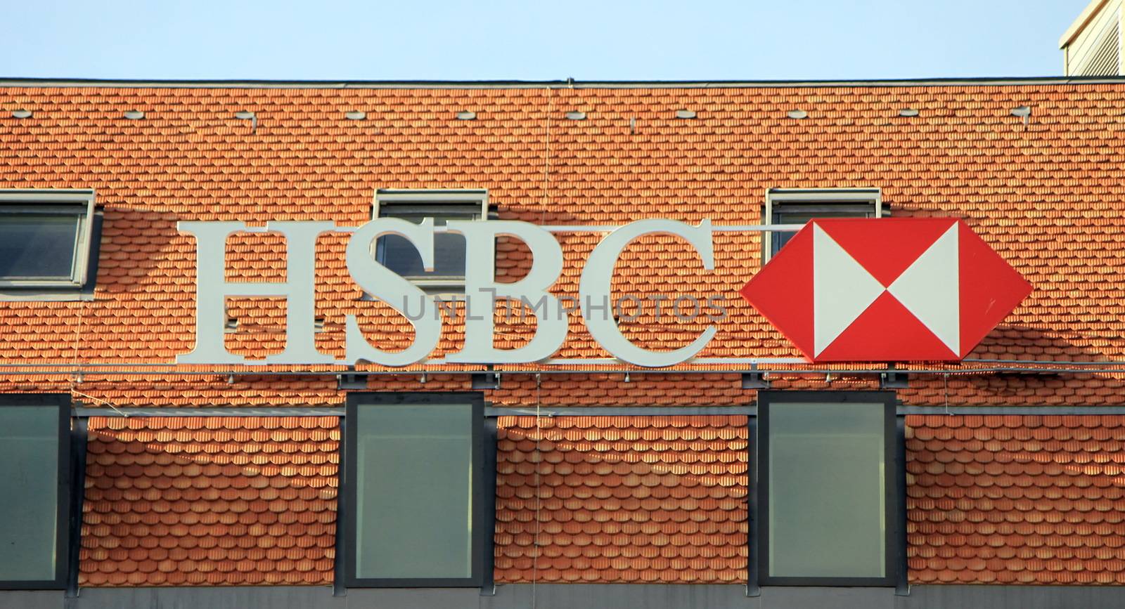 GENEVA - SEPTEMBER 21: HSBC Bank branch on sept. 21, 2013 in Geneva, Switzerland