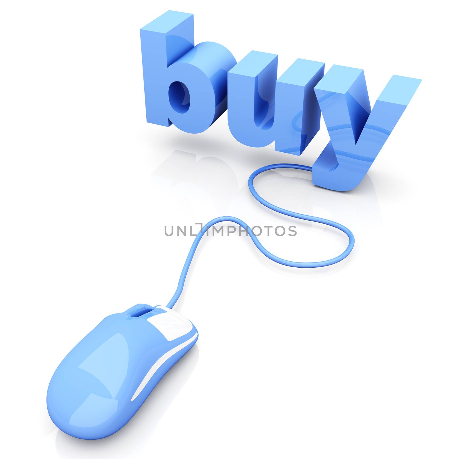 Buy online. 3D rendered Illustration. Isolated on white.