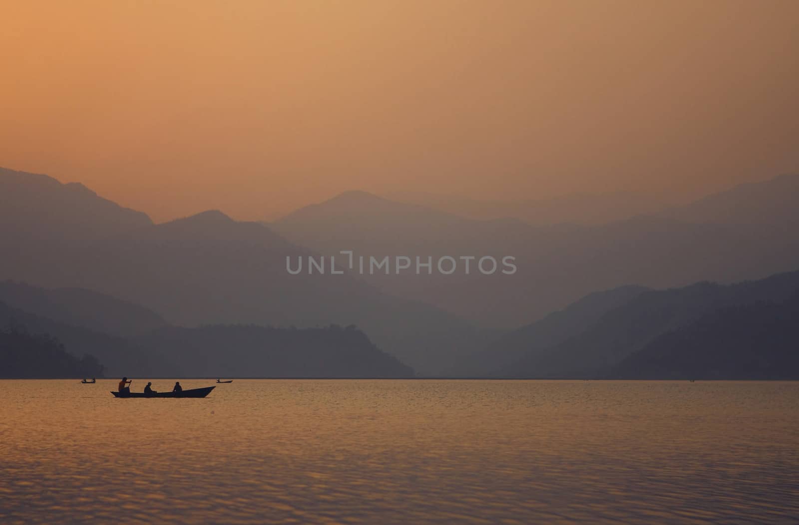 Sunset - Phewa Lake in Nepal by cococinema