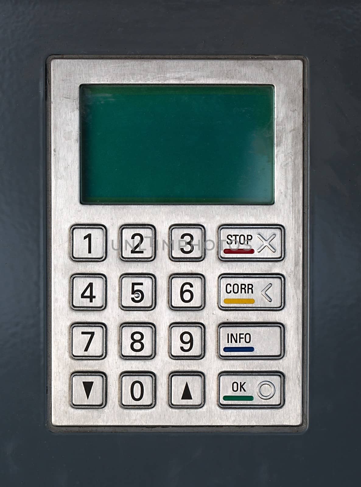 Password screen of a cash machine or point of sale termina