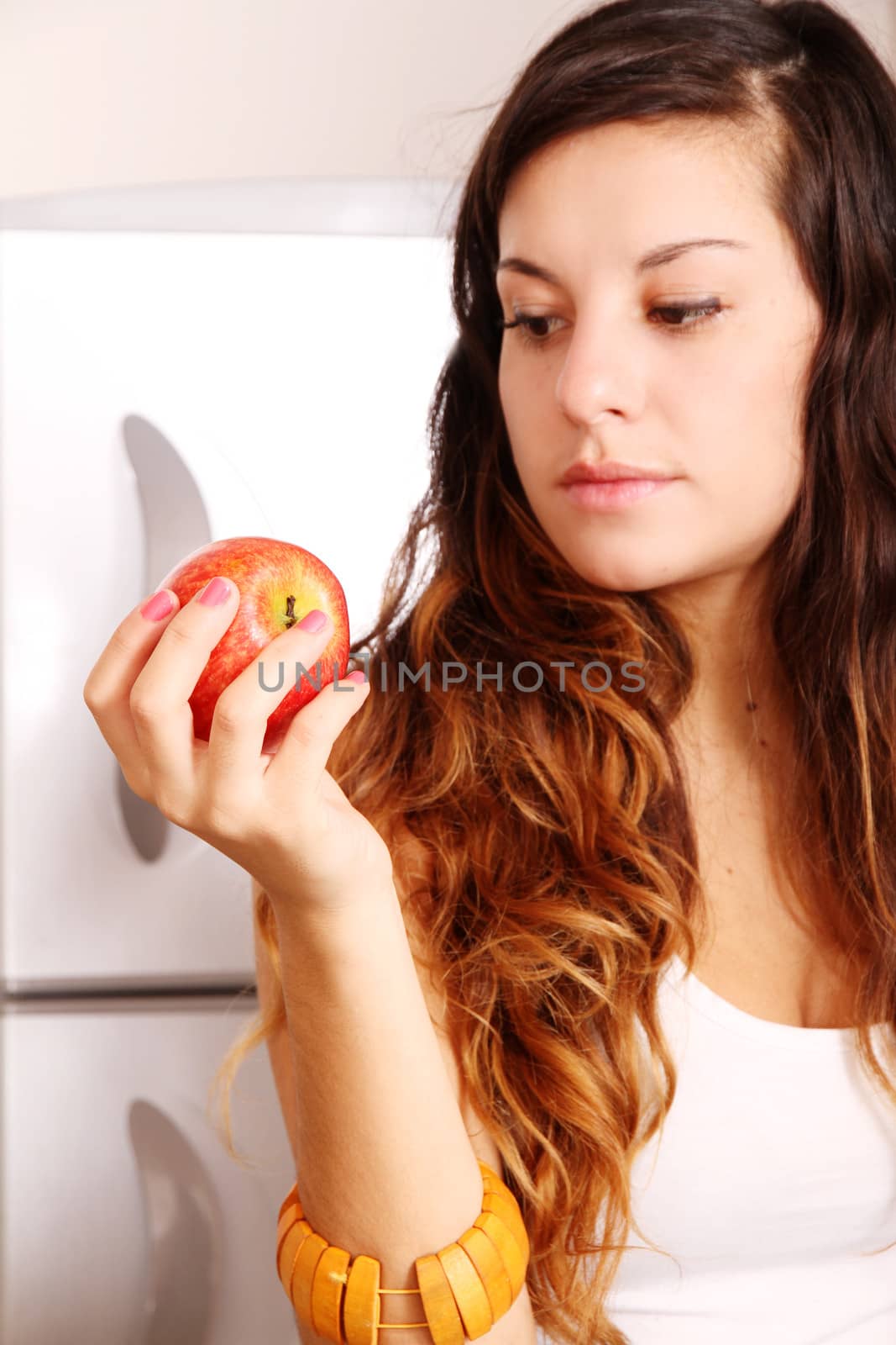 Young woman with a Apple by Spectral