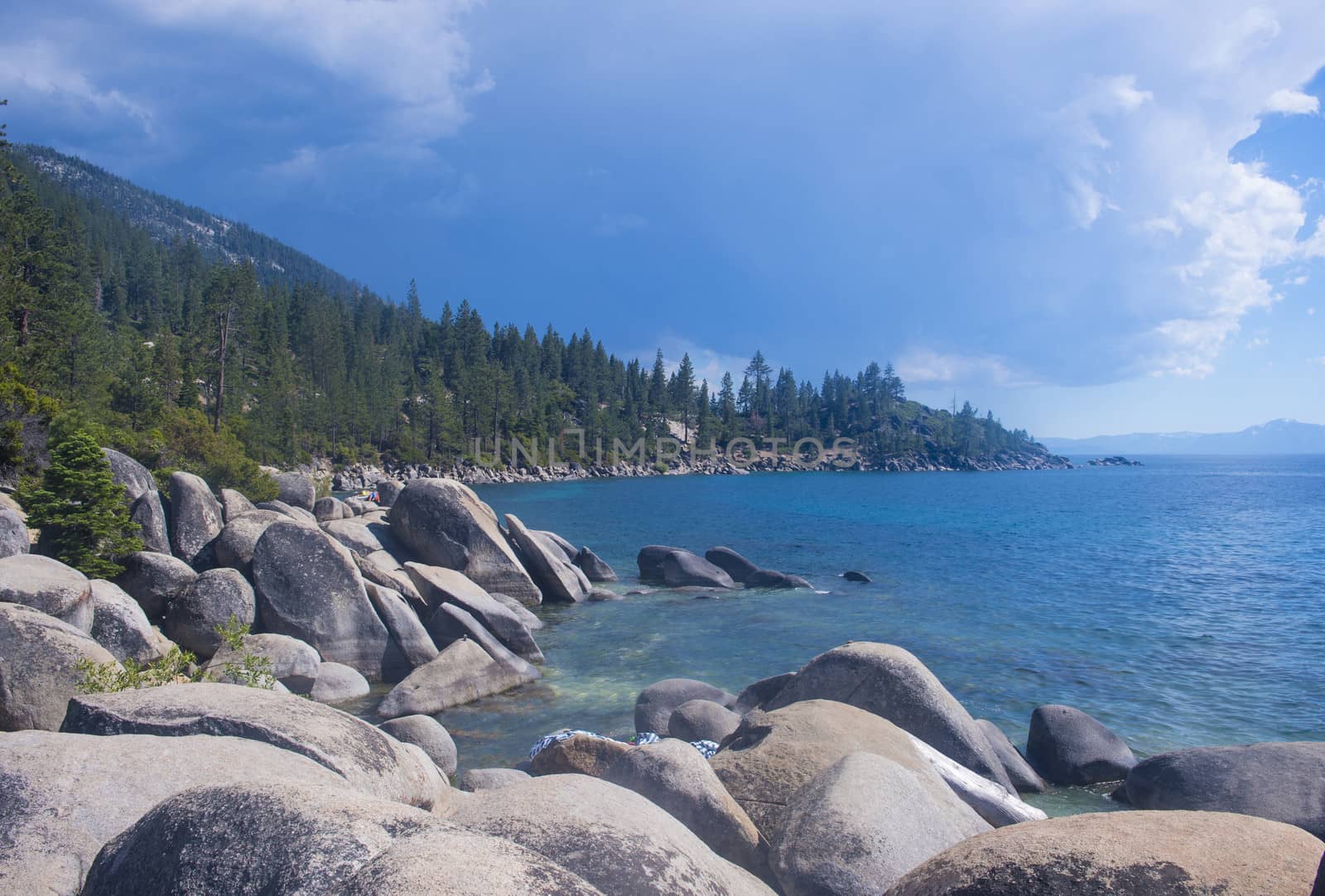 The shore of Lake Tahoe in Northern Nevada