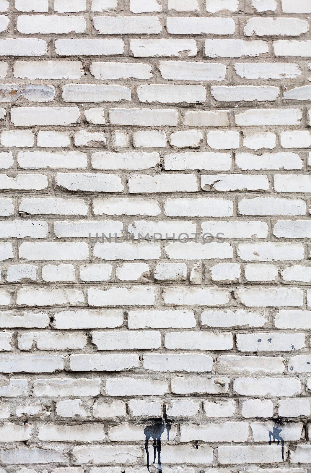 White grunge brick wall background by sfinks