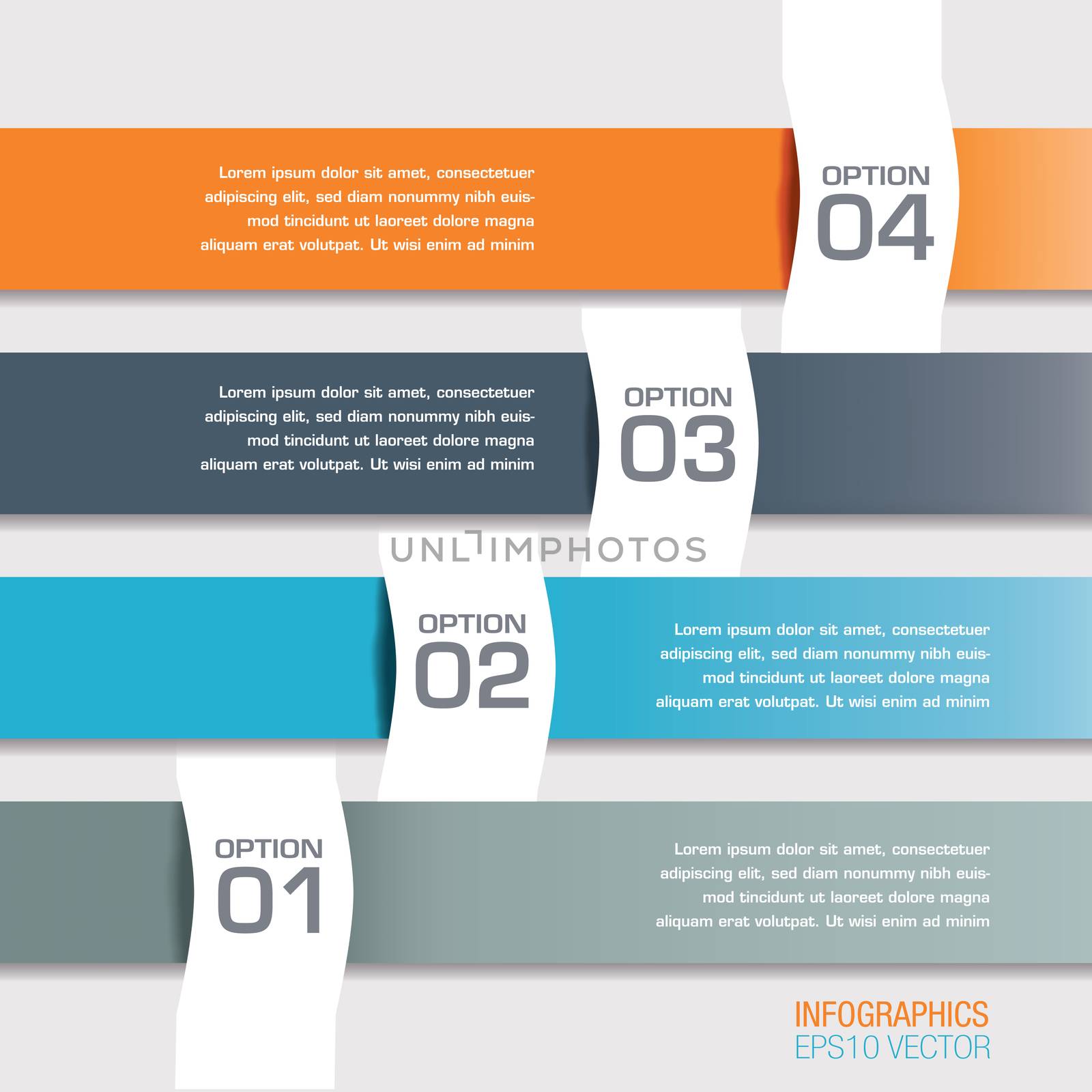 Four Modern Infographics Options Banners by mike301