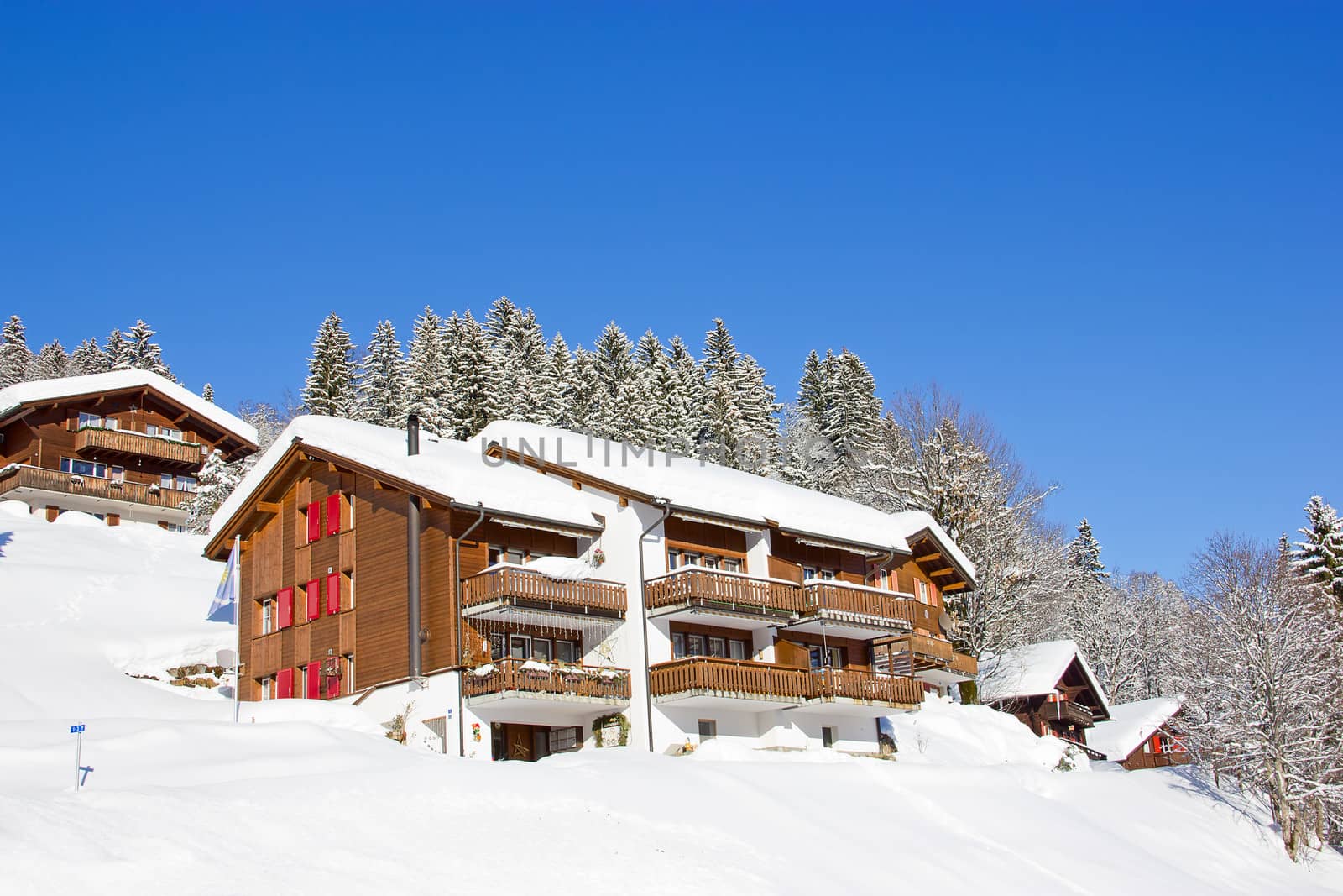 Winter in the swiss alps, Switzerland