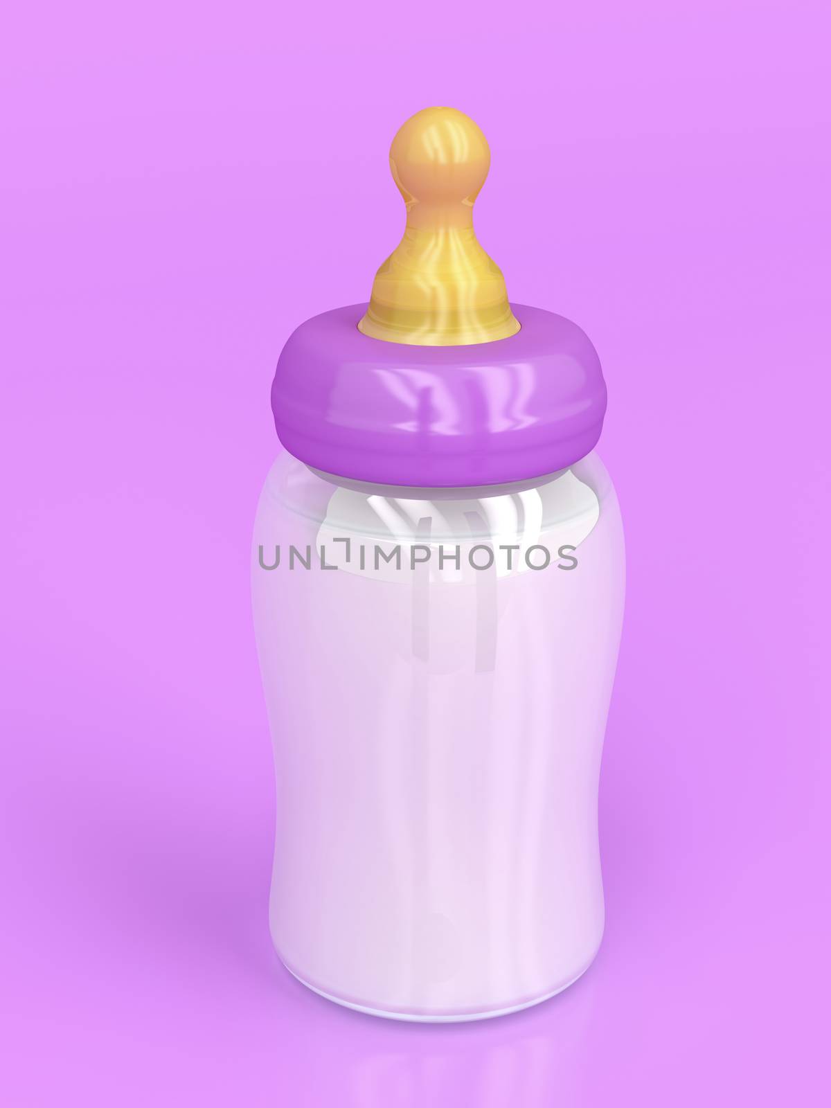 Baby bottle with milk by magraphics