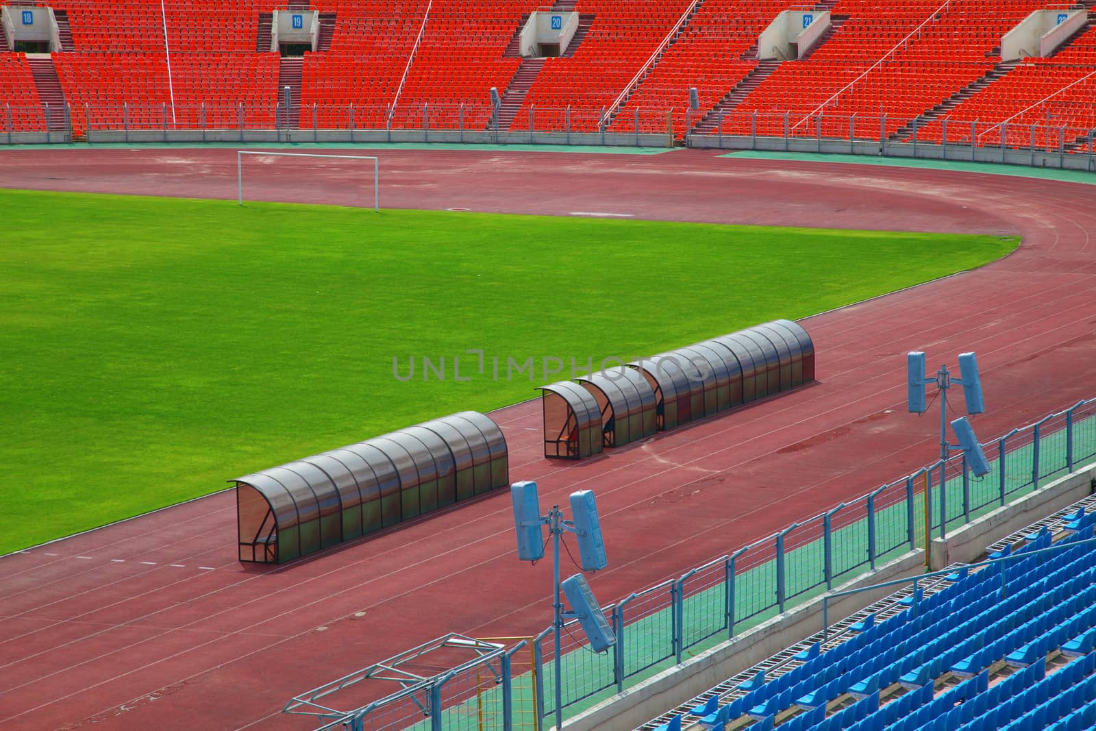 empty football (soccer) field ready for the game