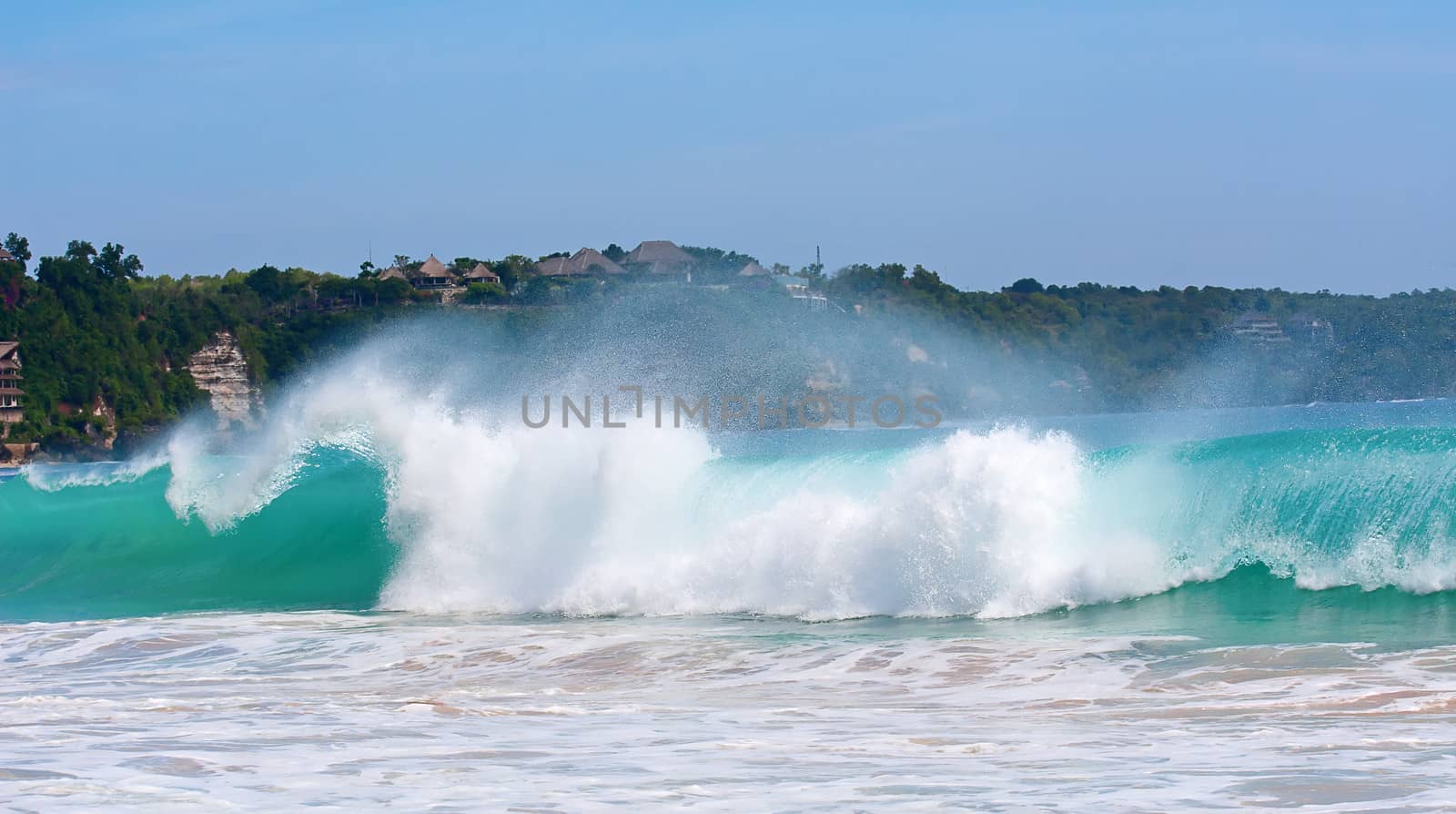  beautiful balinese Dreamland beach (One of the most popular surfing areas on Bali, Indonesia)