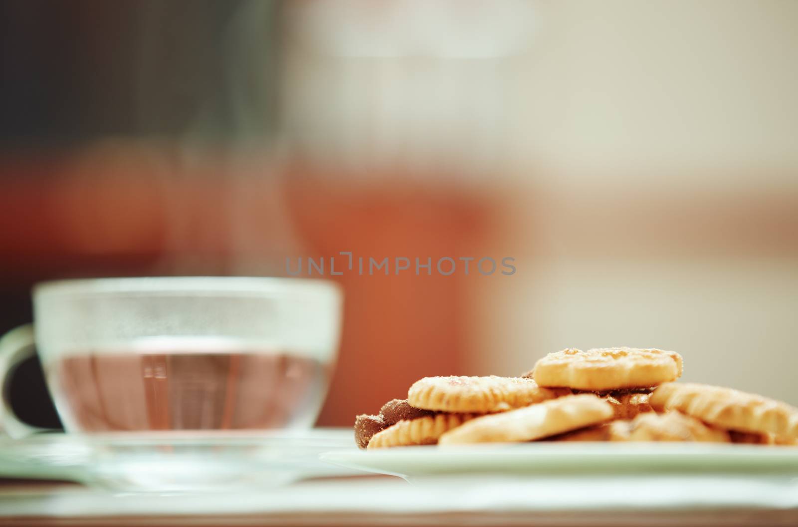 Cup of water and cookies