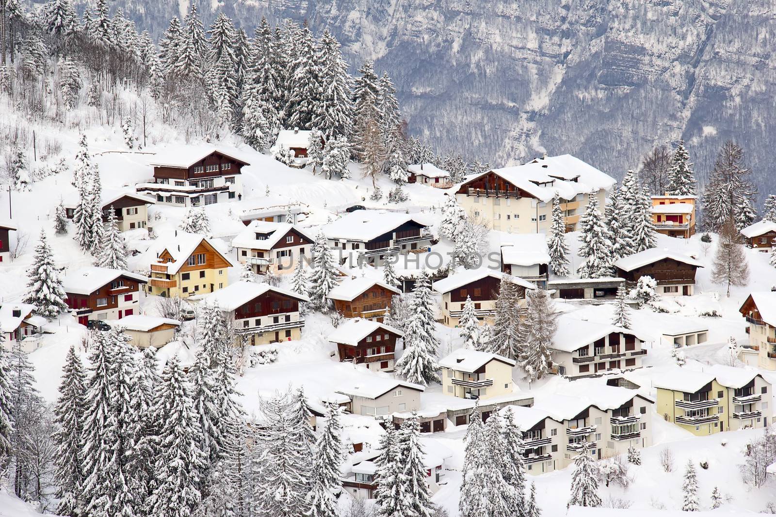 Winter in the swiss alps, Switzerland