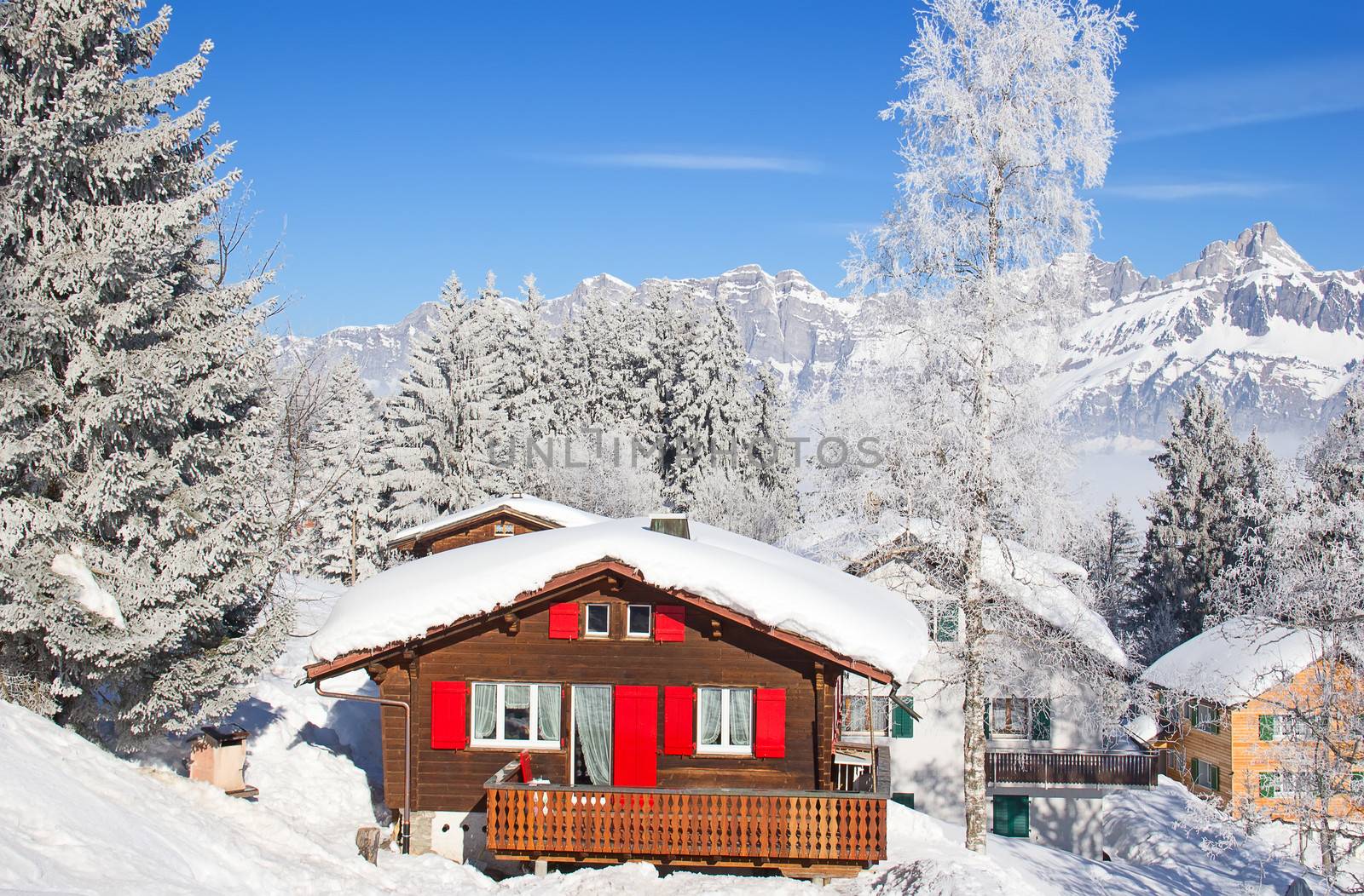 Winter in the swiss alps, Switzerland