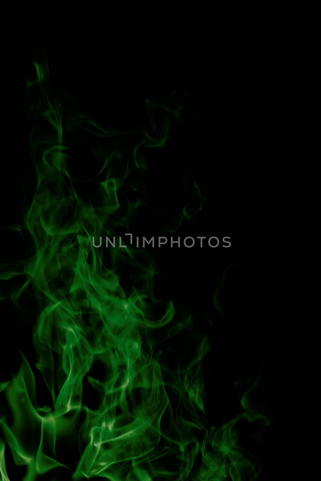 green flames of fire as  abstract backgorund