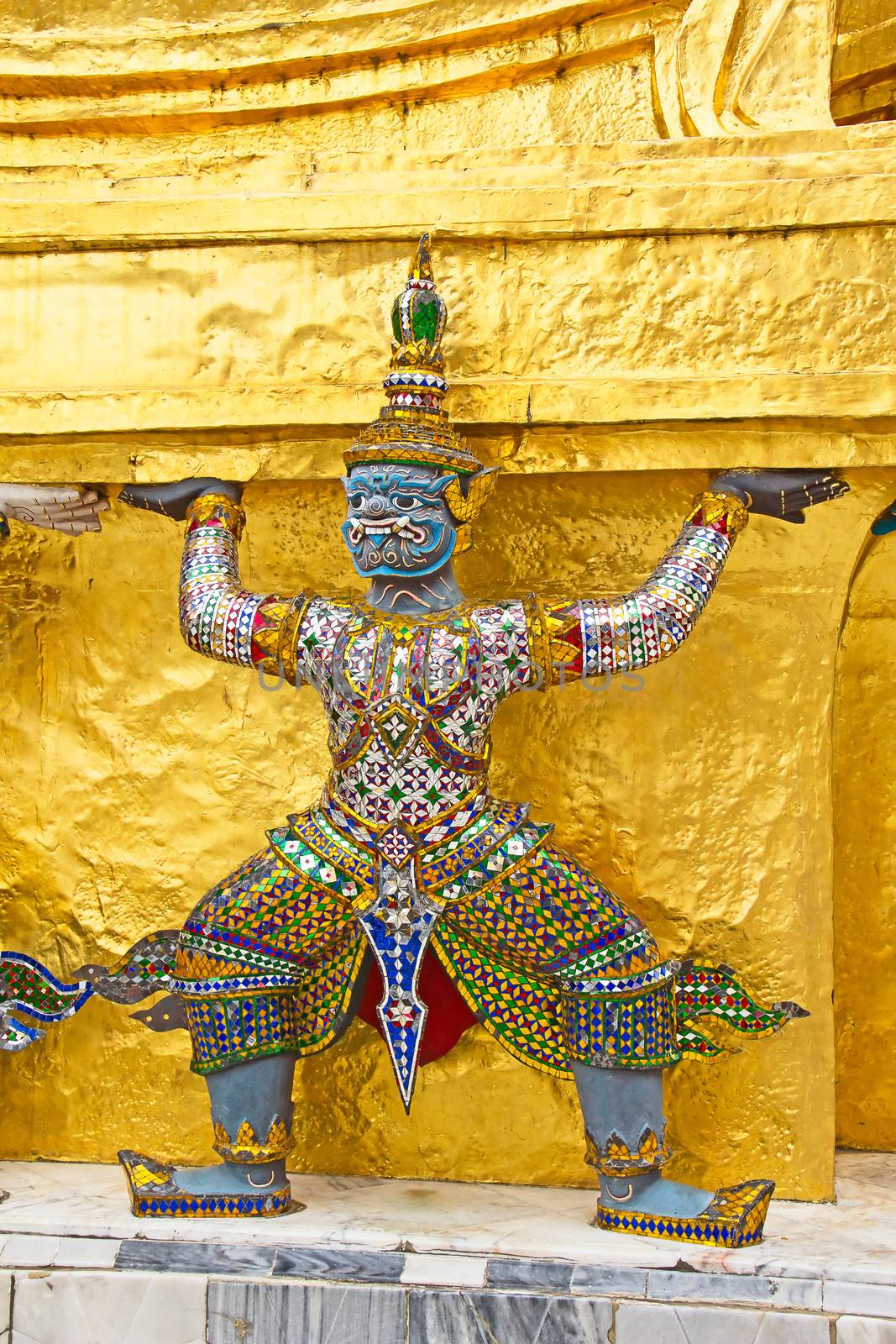 Elements of the decorations of the Grand Palace and Temple of Emerald Buddha in Bangkok, Thailand