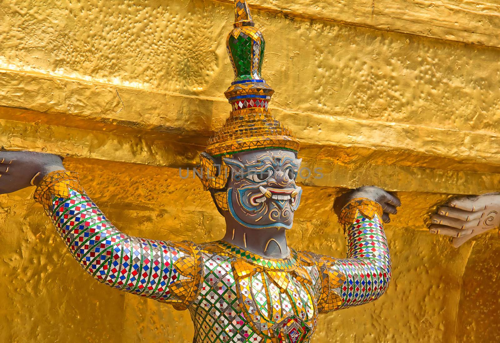 Elements of the decorations of the Grand Palace and Temple of Emerald Buddha in Bangkok, Thailand