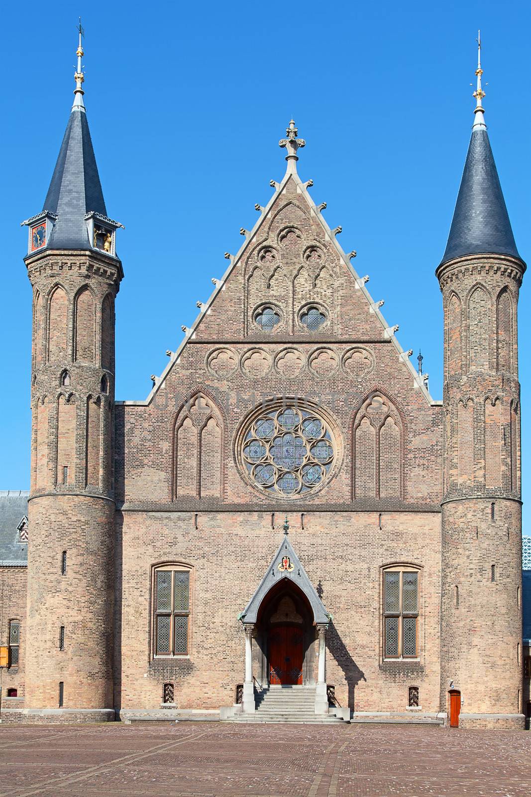 Famous parliament and court building complex Binnenhof in Hague