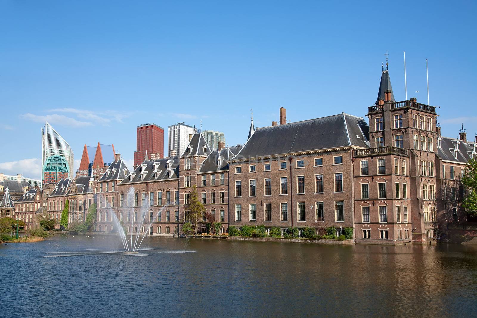 Famous parliament and court building complex Binnenhof in Hague