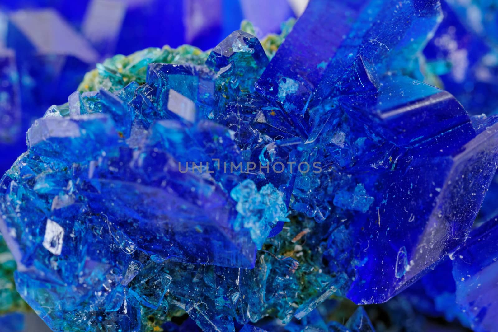 macro photo about crystals of blue vitriol - Copper sulfate