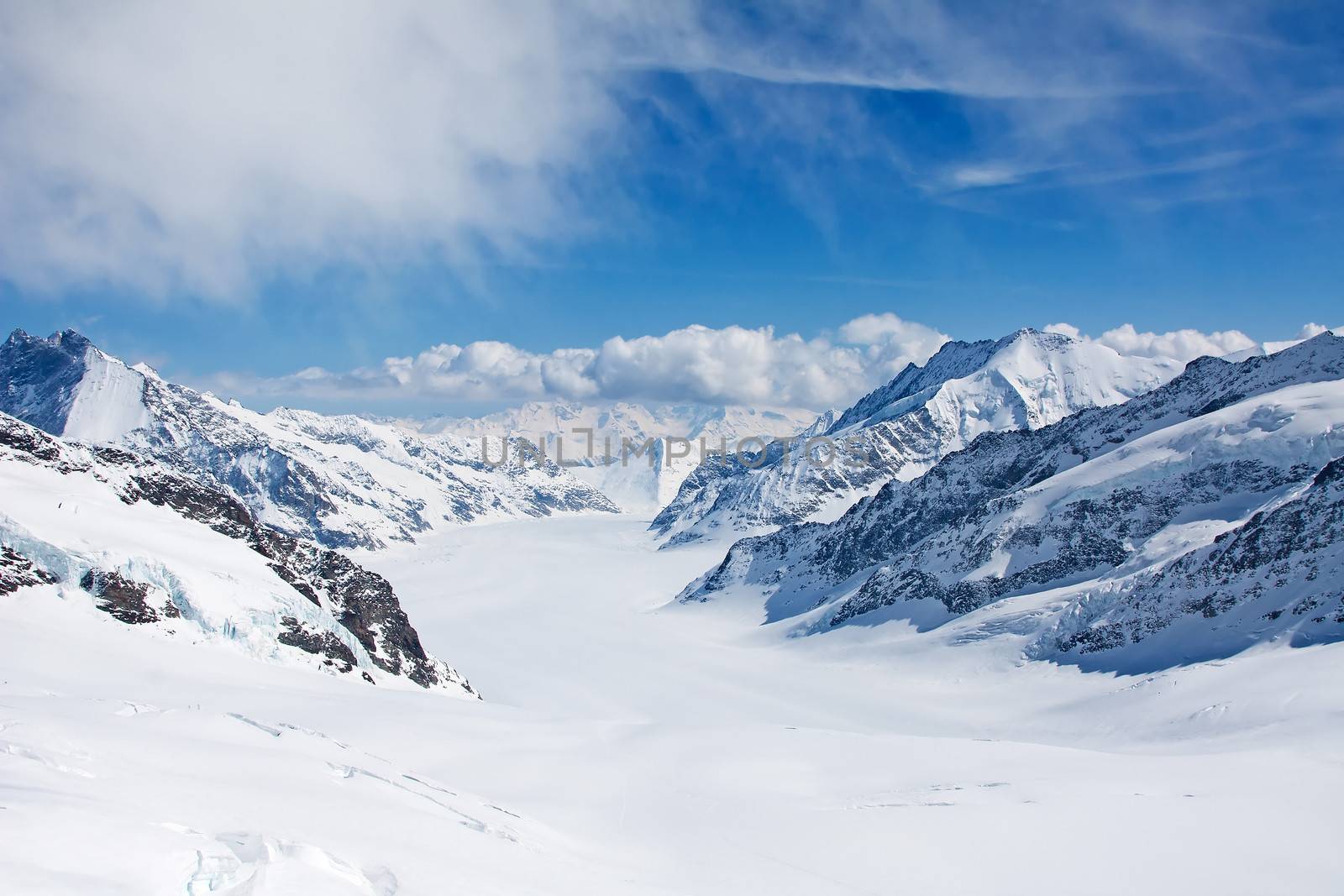 Winter landscape in the Jungfrau region