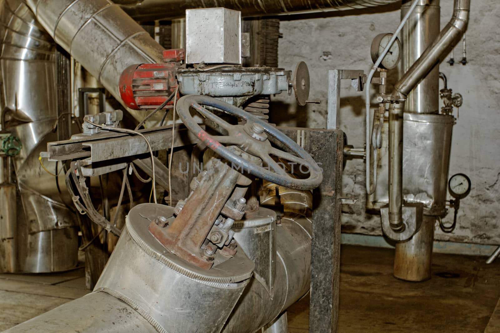 industrial pipes in a electricity power plant