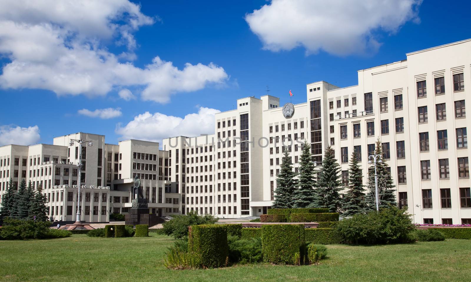 Parliament building constructed in 1938 on the Independence square in Minsk. Belarus