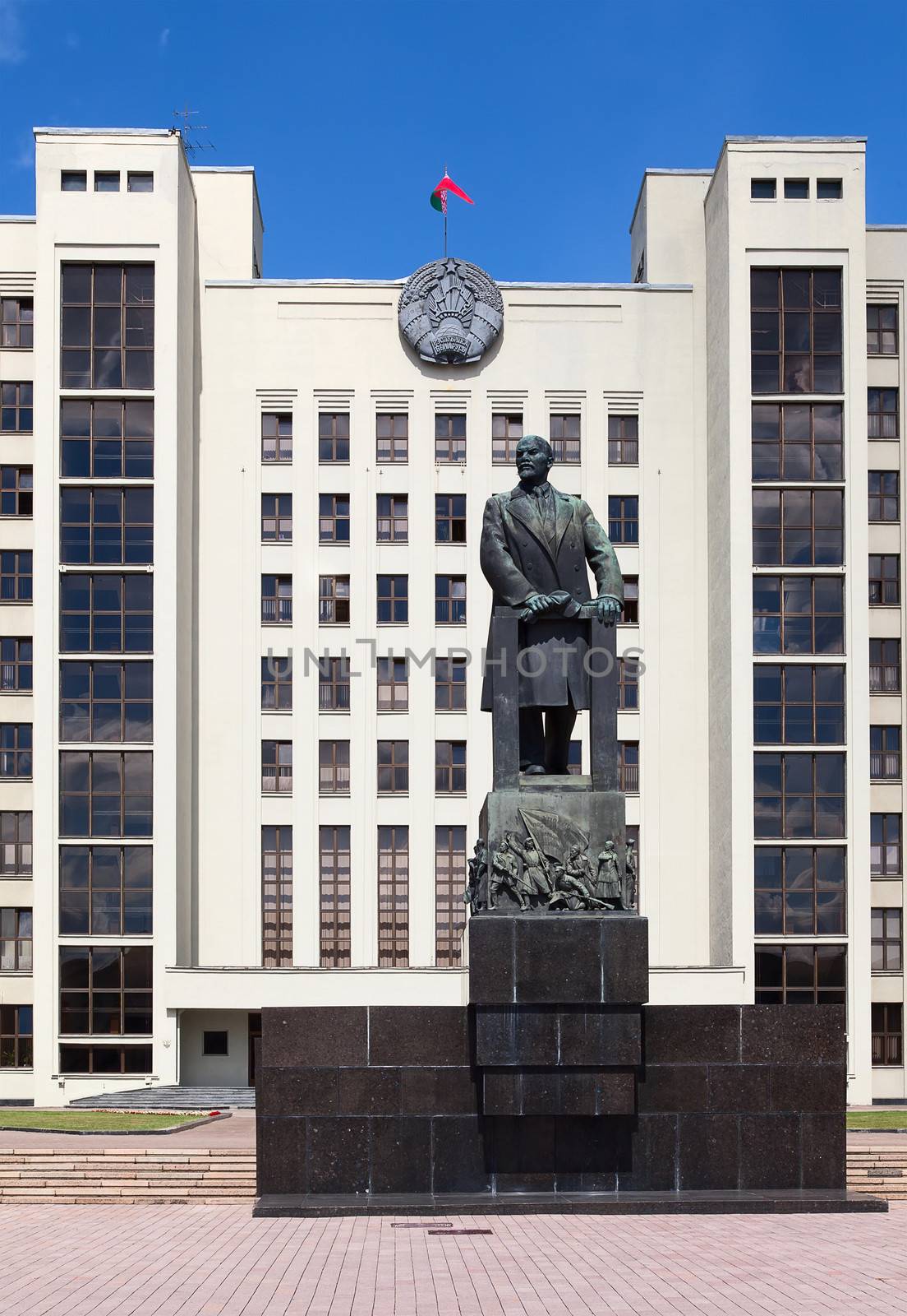 Parliament building on the Independence square in Minsk. Belarus