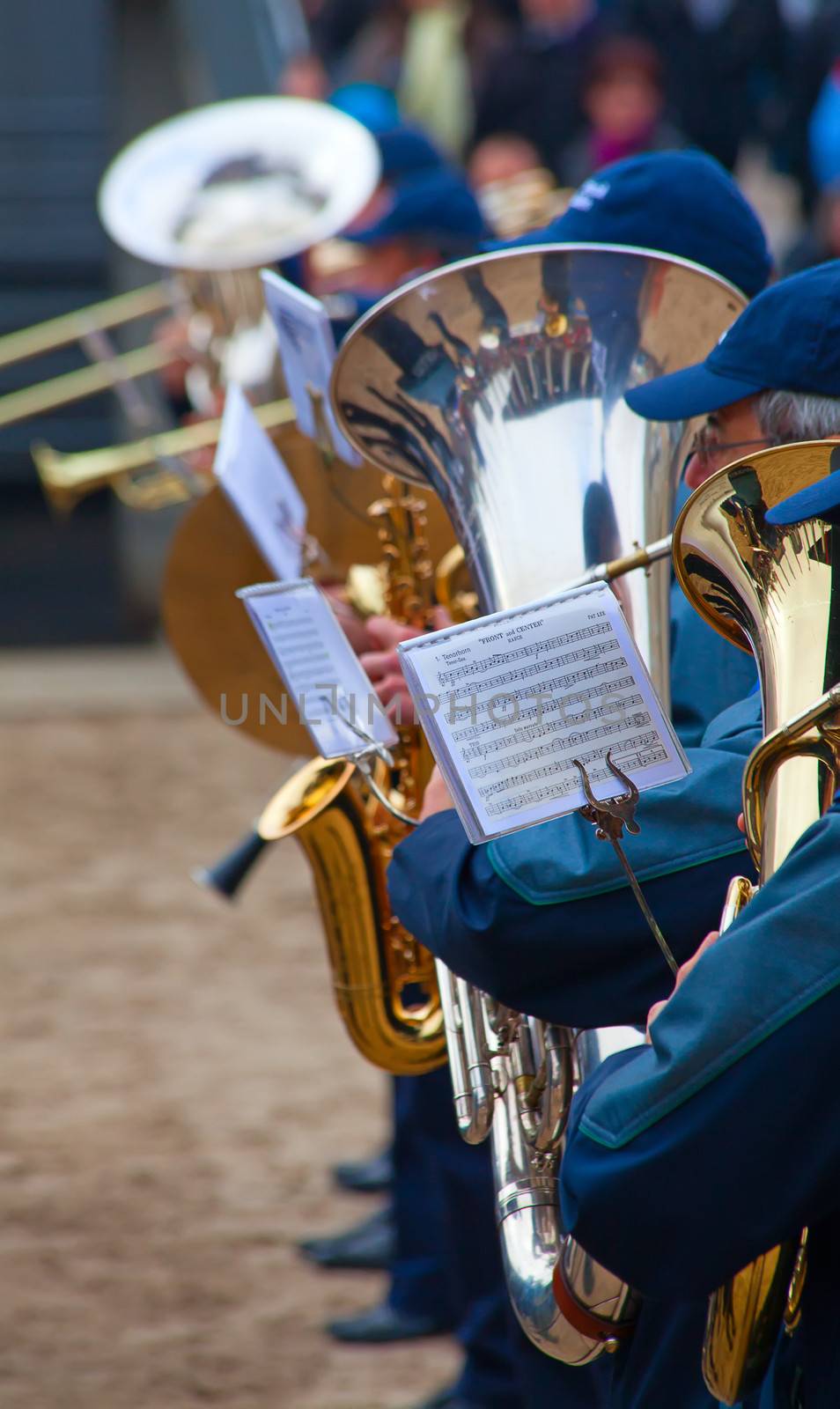 Police orchestra playing on the public event