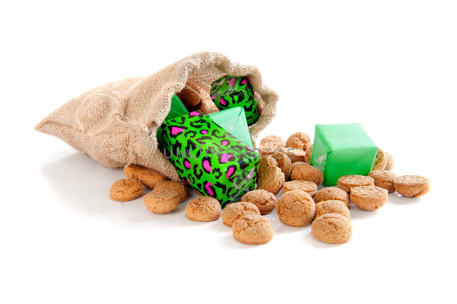 gingernuts and presents for celebrating a dutch holiday " Sinterklaas "  on the fifth of December