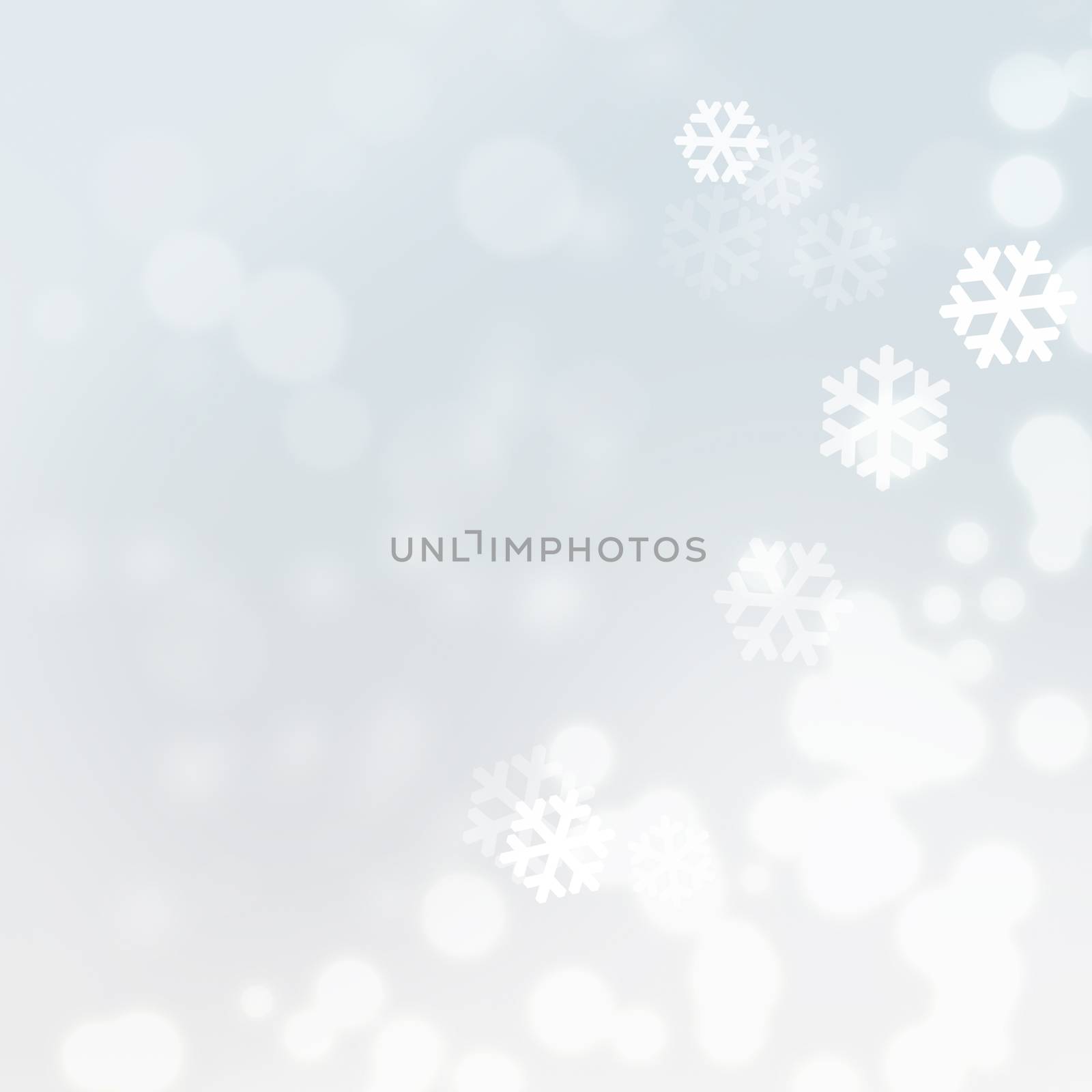Bokeh festive christmas background with snow flakes