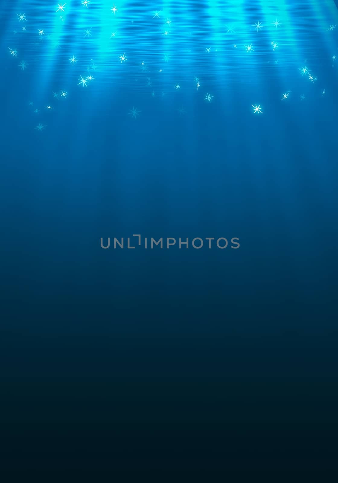 Underwater background with sunbeams lighting effect