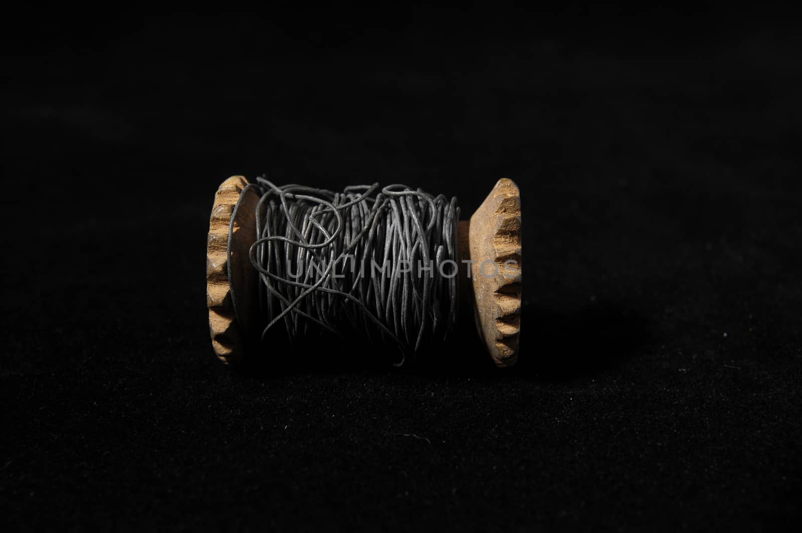 Roll of Twine isolated on a Black Background