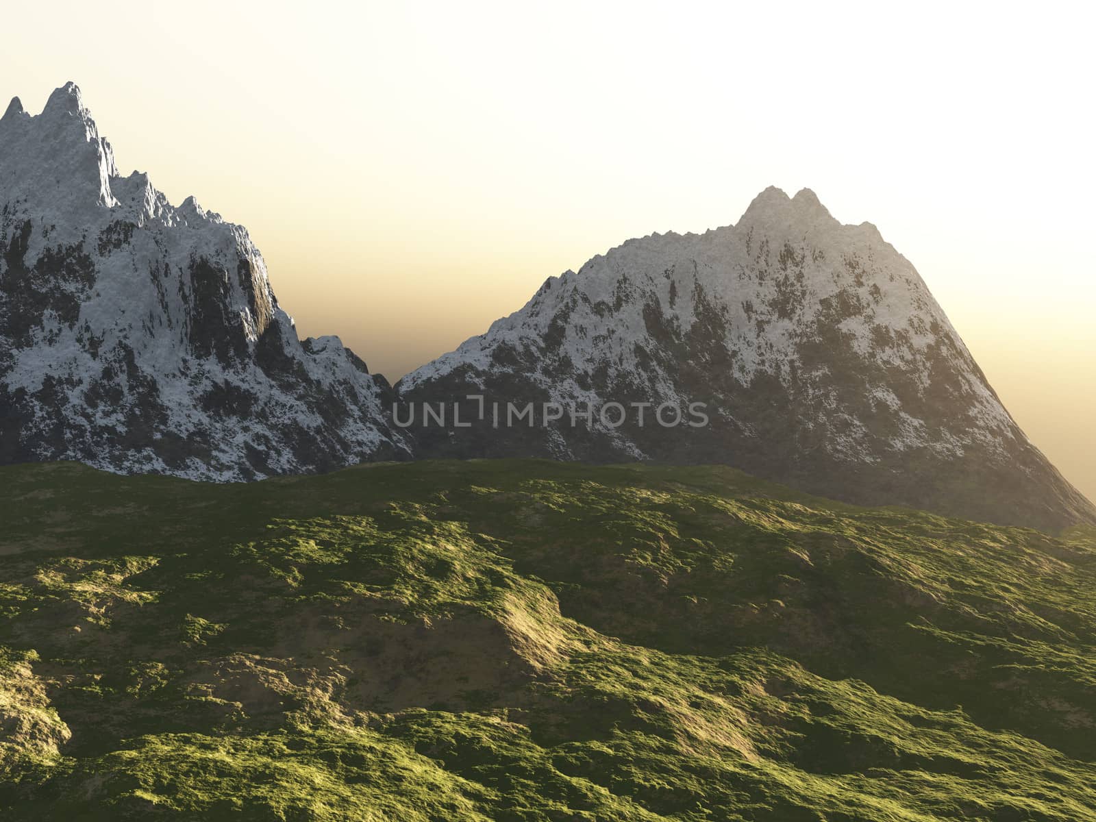 mountains and the stone field