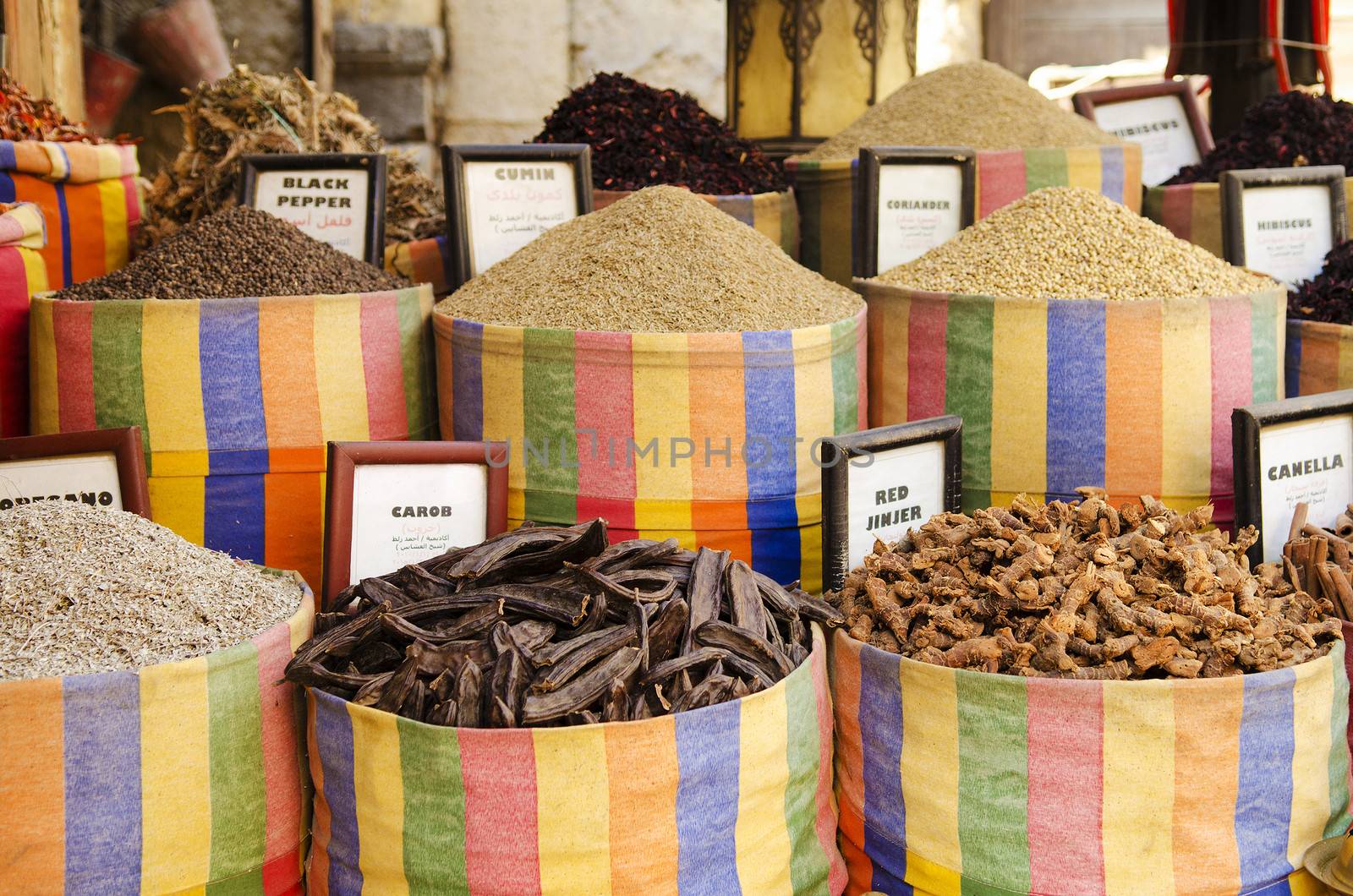 spices in market of cairo egypt by jackmalipan