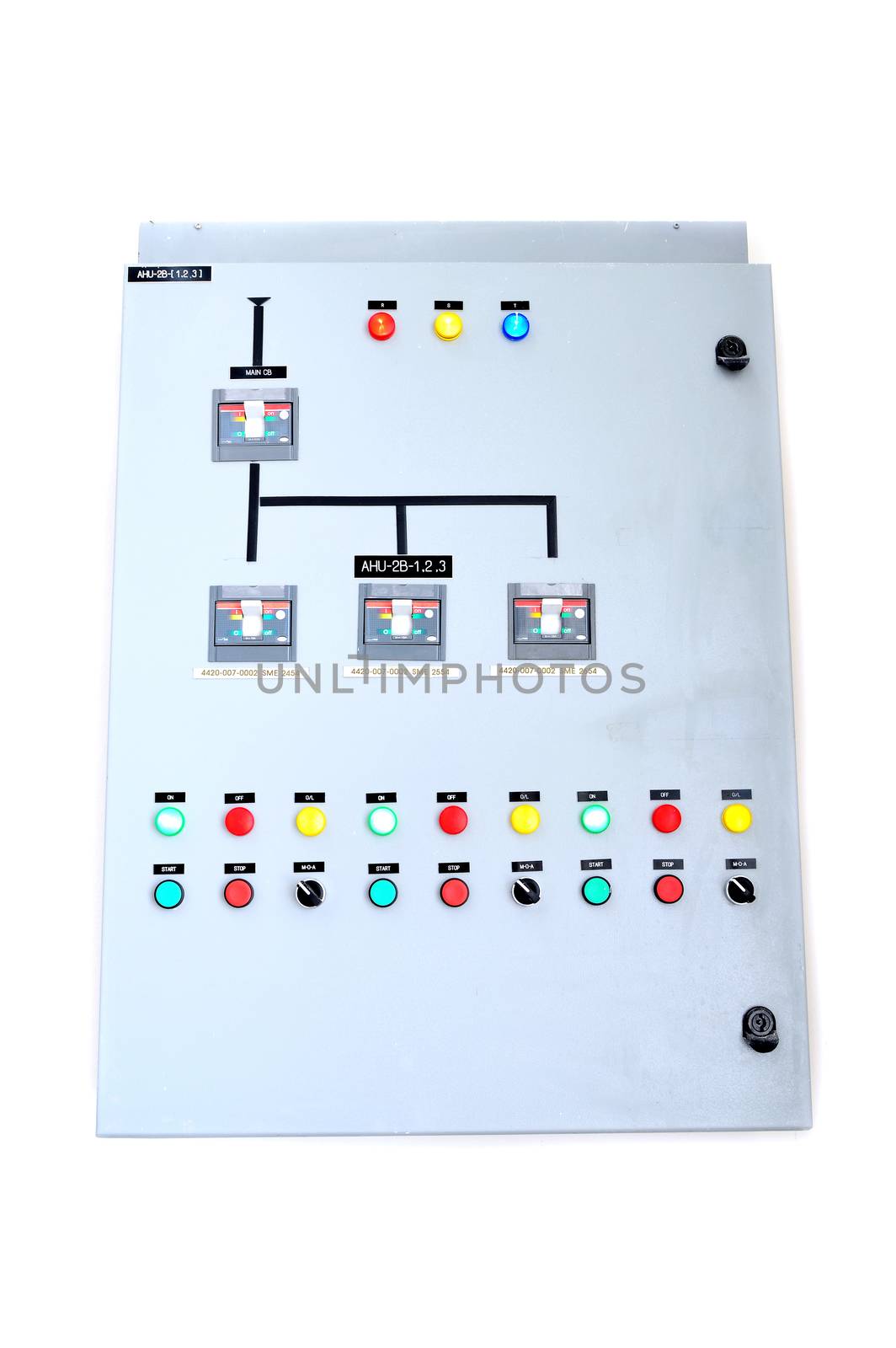 Electric control box isolate on white background