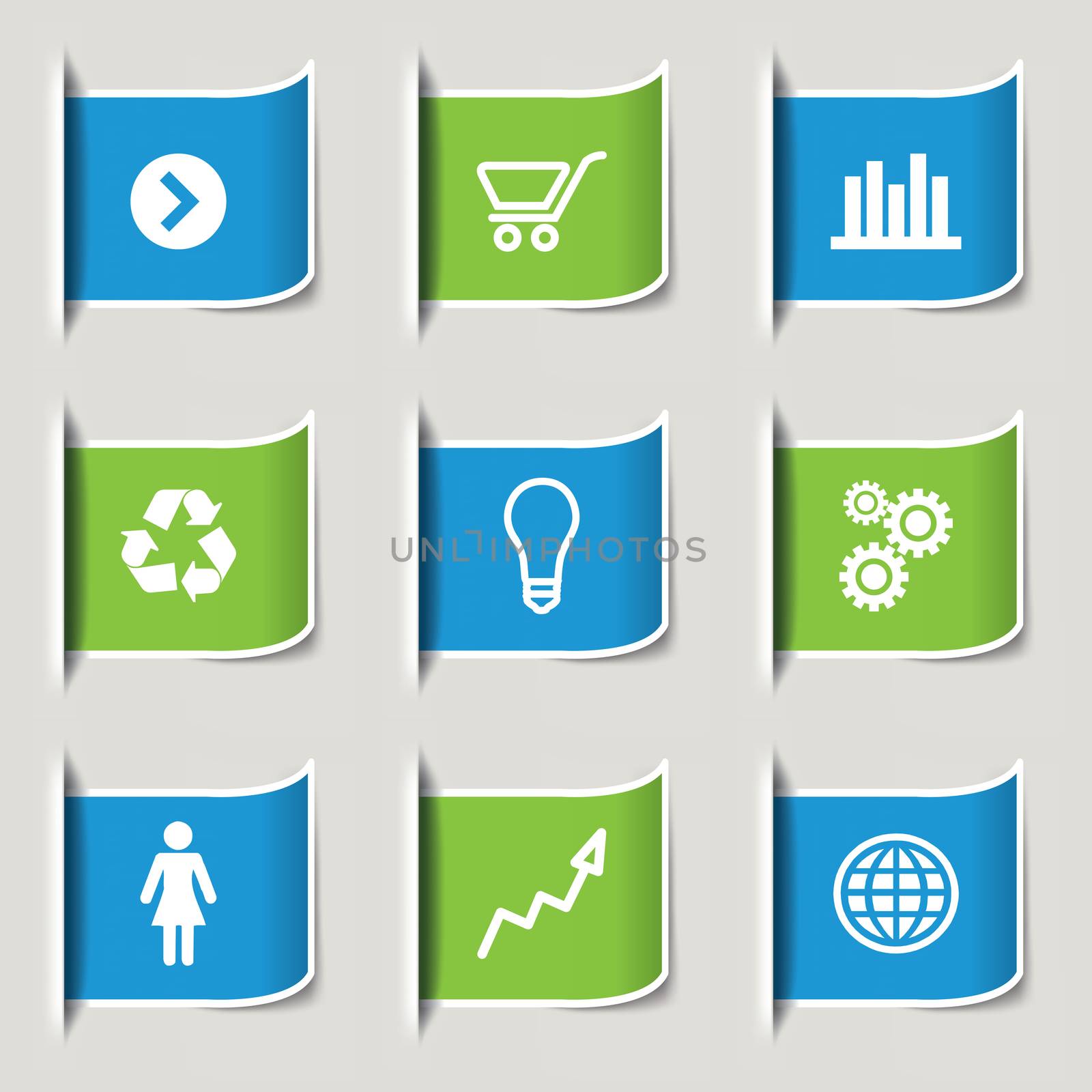 Nine Modern Infographics icon Banners by mike301