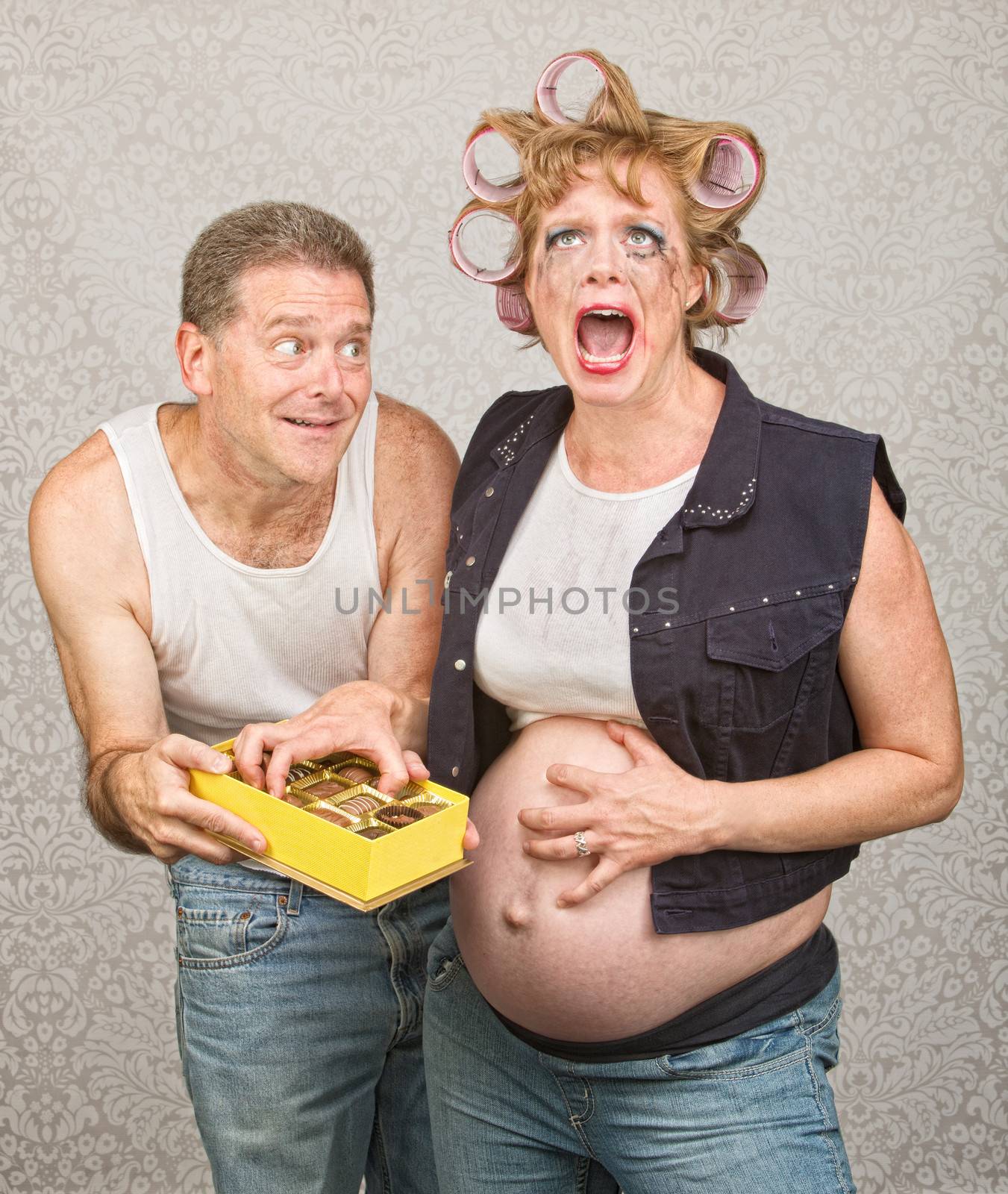 Sorry Man with Angry Expecting Woman by Creatista
