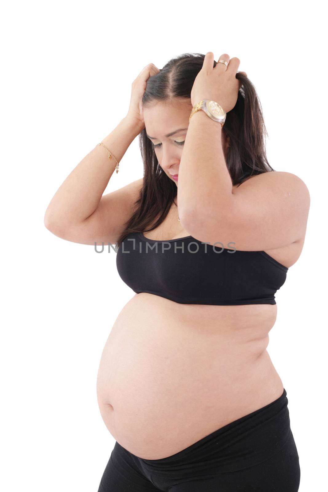 A young pregnant woman is experiencing the discomfort of pregnan by dacasdo