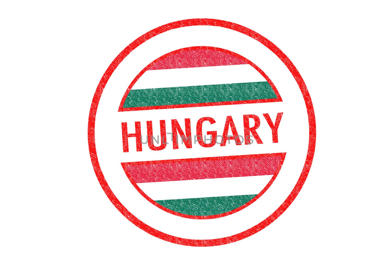 Passport-style HUNGARY rubber stamp over a white background.