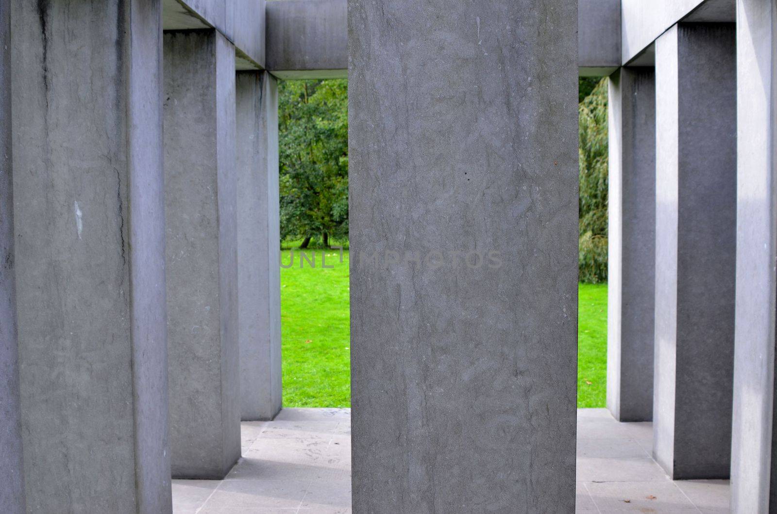 Detail of a modern artwork at a park in Antwerp