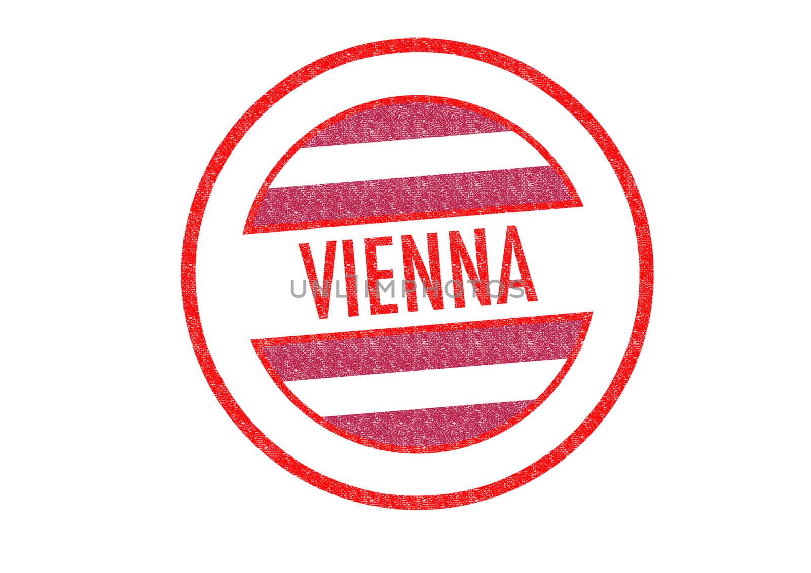 Passport-style VIENNA rubber stamp over a white background.