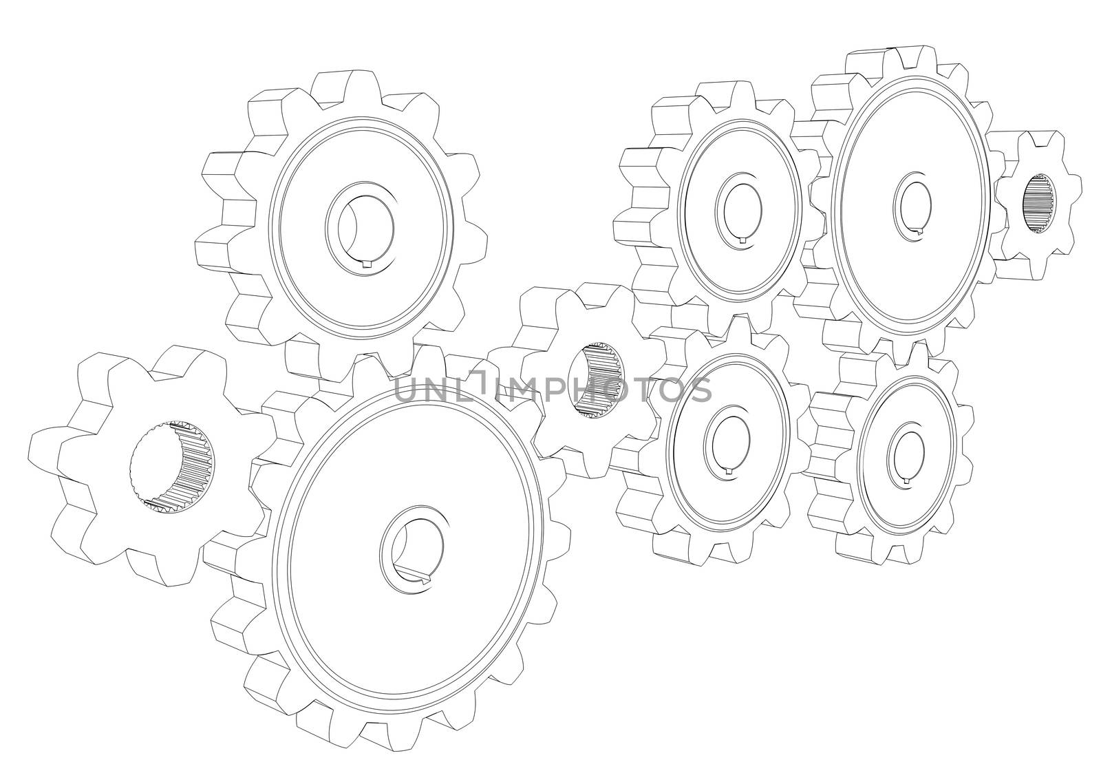Wire frame gears by cherezoff