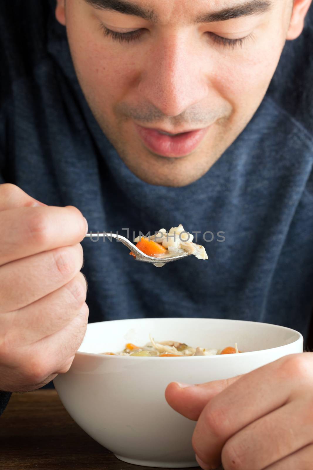 Man Eating Chicken Soup by graficallyminded