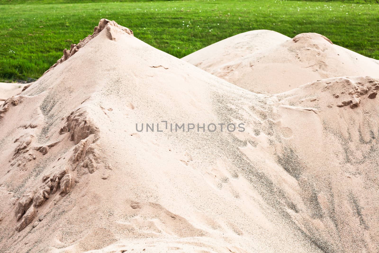 Fine sand heaped up at a golf course