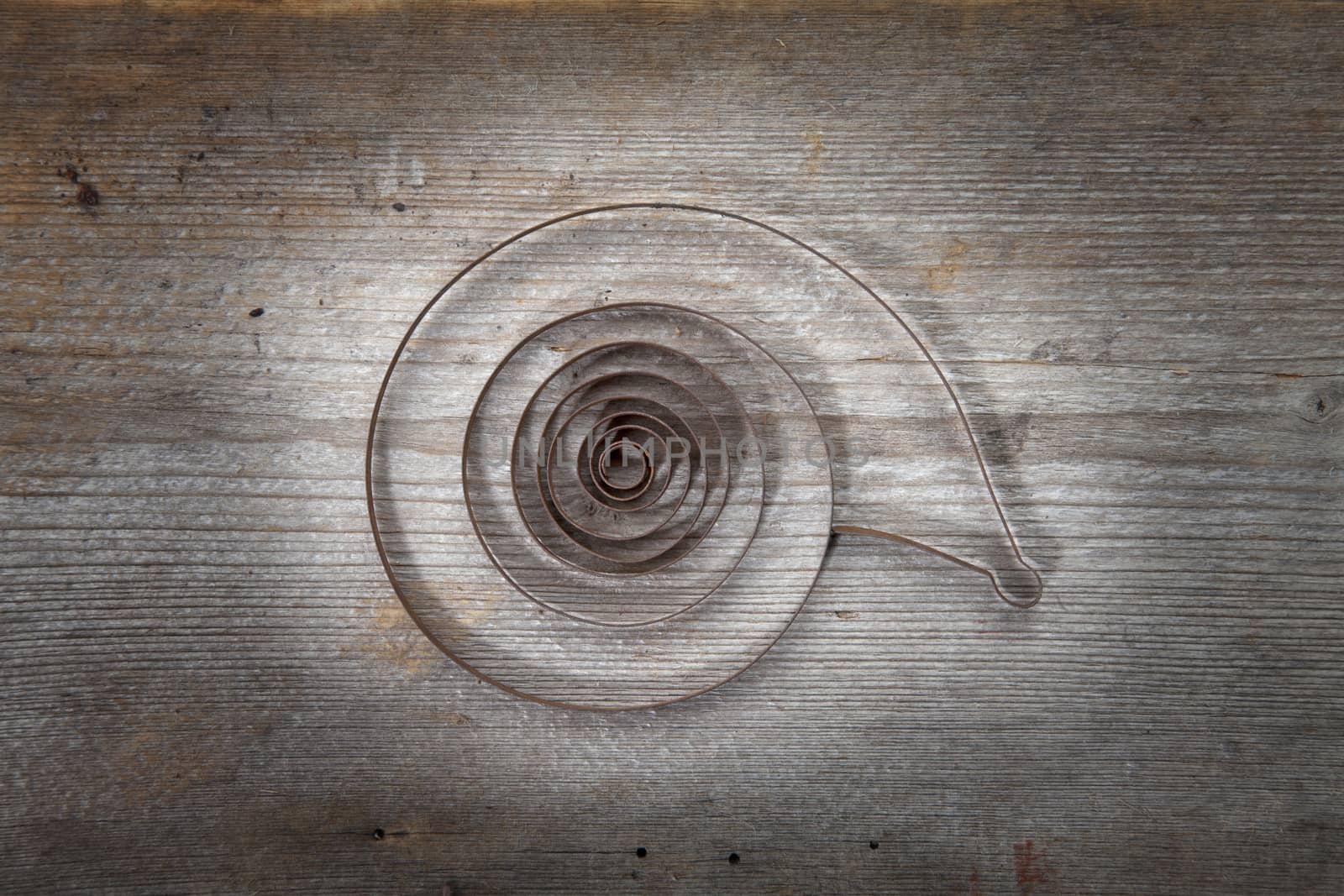clock spring on oldwooden background
