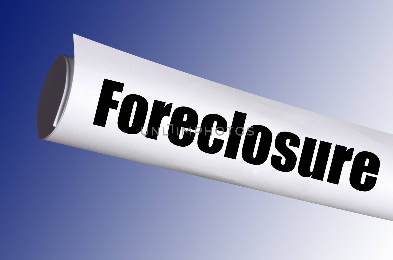 legal foreclosure notice on blue background