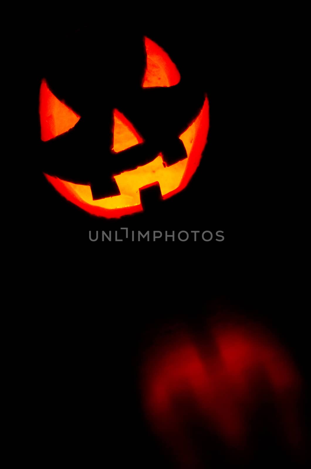 Halloween pumpkin on black background