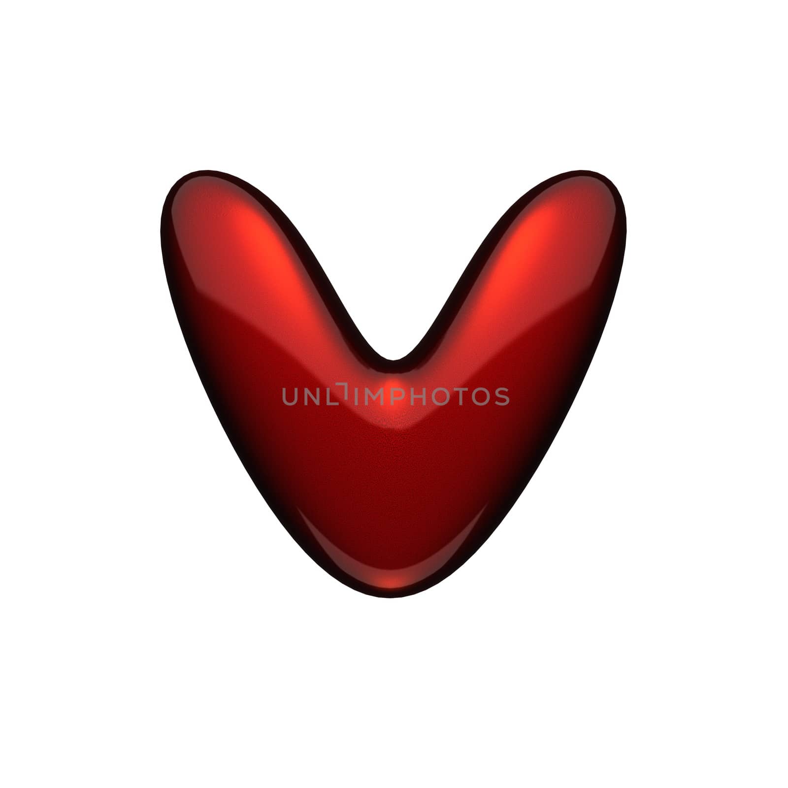 isolated red metal figure
