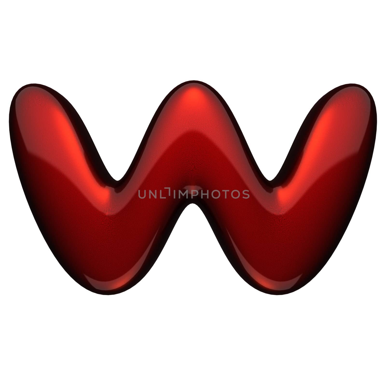 isolated red metal figure
