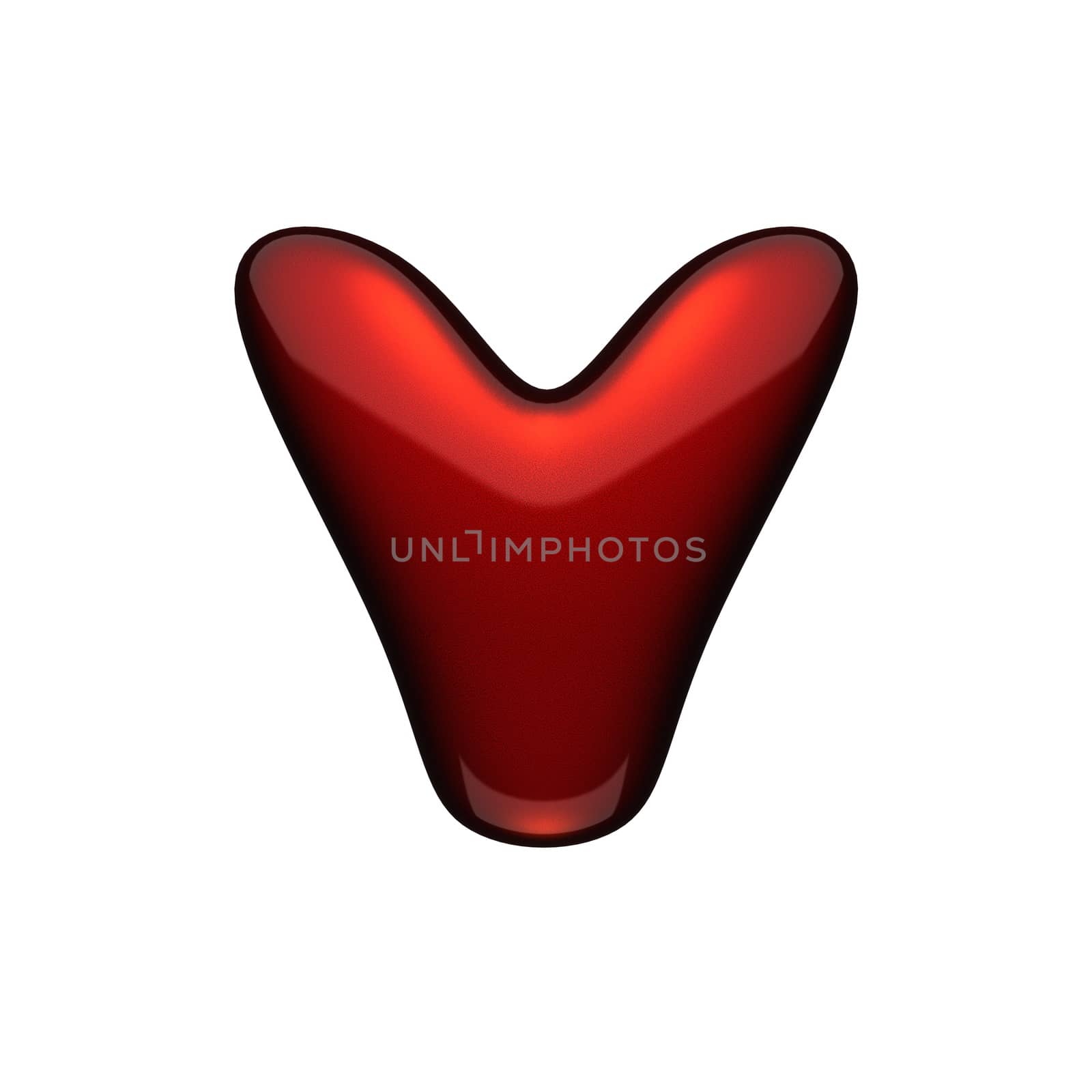 isolated red metal figure