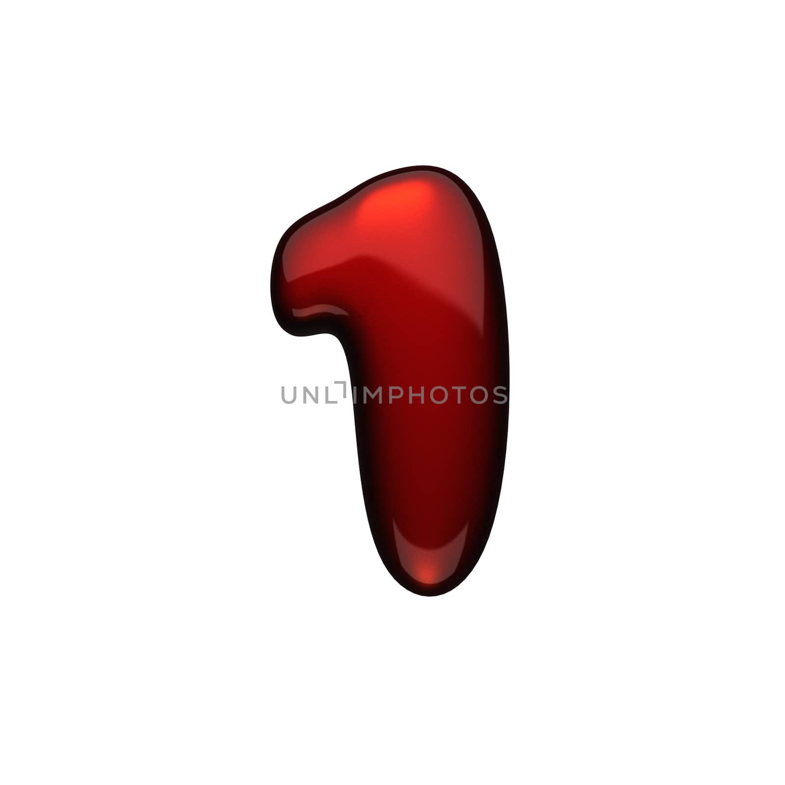 isolated red metal figure