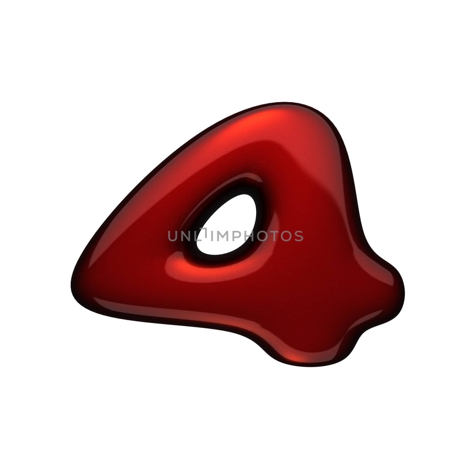 isolated red metal figure